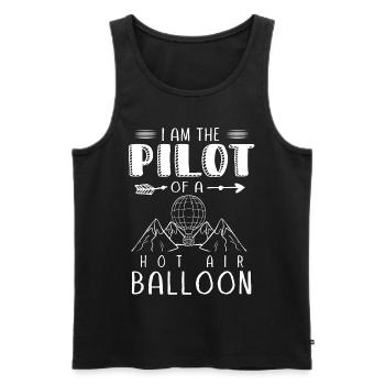 Hot air balloon, flying a hot air balloon - Men's Premium Organic Tank Top - black - Front - Michal (187cm)