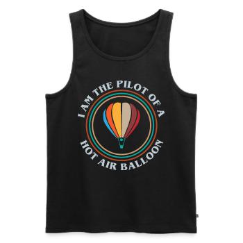 Hot air balloon, flying a hot air balloon - Men's Premium Organic Tank Top - black - Front - Michal (187cm)
