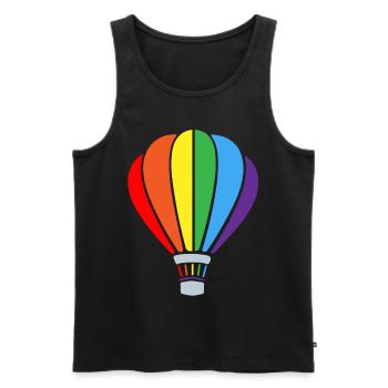 Hot air balloon, flying a hot air balloon - Men's Premium Organic Tank Top - black - Front - Michal (187cm)