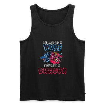 Heart of a wolf, soul of a dragon - Men's Premium Organic Tank Top - black - Front - AI Model Male 178 light (178cm)