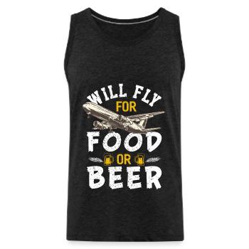 Pilot - Men's Premium Organic Tank Top - charcoal grey - Front - Alexander (188cm)