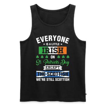 IRISH on ST. Patrick's Day Except The Scots - Men's Premium Organic Tank Top - black - Front - AI Model Male 178 light (178cm)