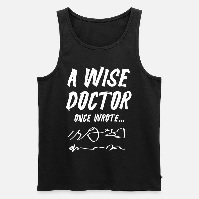 Weiser Arzt, Dr. Unleserliche Notizen - Männer Premium Bio Tank Top - Schwarz