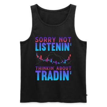 Stock Market - Men's Premium Organic Tank Top - black - Front - AI Model Male 178 light (178cm)