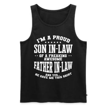 Mother-in-law's son-in-law - Men's Premium Organic Tank Top - black - Front - AI Model Male 178 light (178cm)