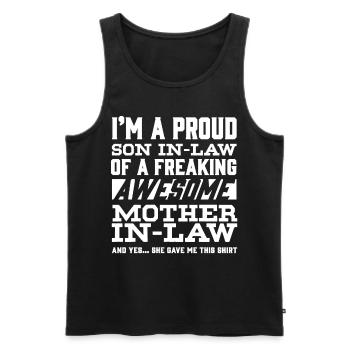 Mother-in-law's son-in-law - Men's Premium Organic Tank Top - black - Front - AI Model Male 178 light (178cm)