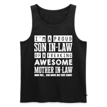 Mother-in-law's son-in-law - Men's Premium Organic Tank Top - black - Front - AI Model Male 178 light (178cm)