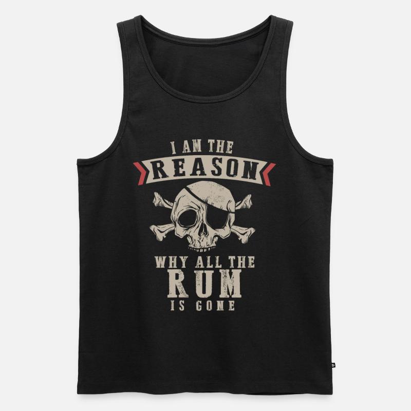 Rumtrinker, Rum - Männer Premium Bio Tank Top - Schwarz
