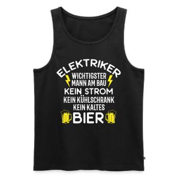 Elektriker, Elektrik - Männer Premium Bio Tank Top - Schwarz - Vorne - Michal (187cm)
