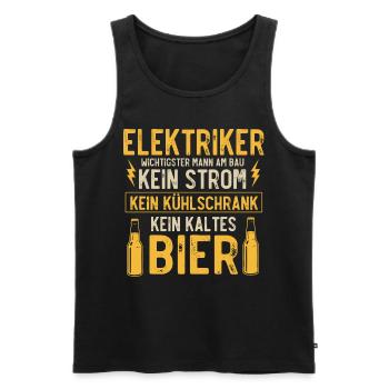 Elektriker, Elektrik - Männer Premium Bio Tank Top - Schwarz - Vorne - Michal (187cm)