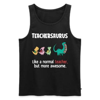 Teacher'ssaurus, Teacher - Men's Premium Organic Tank Top - black - Front - AI Model Male 178 light (178cm)
