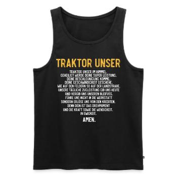 Traktor Unser, Traktoren, Bauer, Landwirt - Männer Premium Bio Tank Top - Schwarz - Vorne - AI Model Male 178 light (178cm)