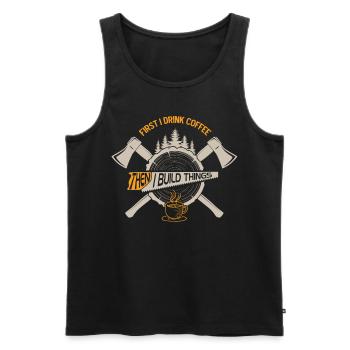 Woodworm, carpenter, carpenter - Men's Premium Organic Tank Top - black - Front - AI Model Male 178 light (178cm)