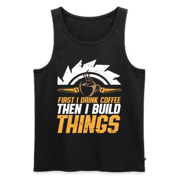 Woodworm, carpenter, carpenter - Men's Premium Organic Tank Top - black - Front - AI Model Male 178 light (178cm)
