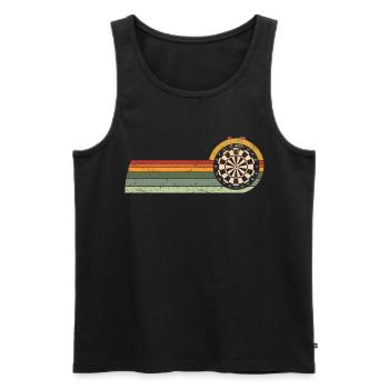 Darts Player Vintage Dart Discs game Darts - Men's Premium Organic Tank Top - black - Front - Michal (187cm)