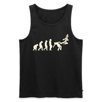 Schachspieler Schachspiel Schachbrett Evolution - Männer Premium Bio Tank Top - Schwarz - Vorne - AI Model Male 178 light (178cm)