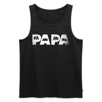 Farmer dad, tractor lover - Men's Premium Organic Tank Top - black - Front - AI Model Male 178 light (178cm)