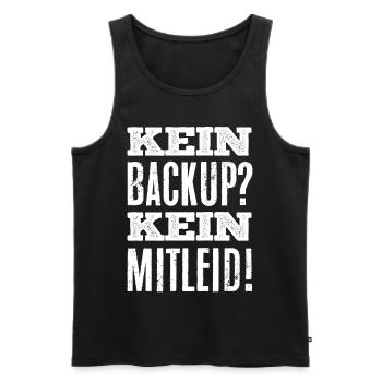 Datensicherung, Kein Backup kein Mitleid - Männer Premium Bio Tank Top - Schwarz - Vorne - AI Model Male 178 light (178cm)