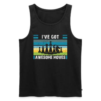 Schachspieler Schachspiel -I've Got Awesome Moves- - Männer Premium Bio Tank Top - Schwarz - Vorne - Michal (187cm)