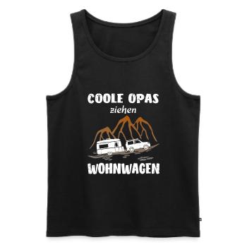 Wohnwagen Opa - Männer Premium Bio Tank Top - Schwarz - Vorne - Michal (187cm)