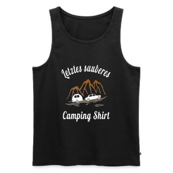 Letztes Camping Wohnwagen Shirt - Männer Premium Bio Tank Top - Schwarz - Vorne - Michal (187cm)