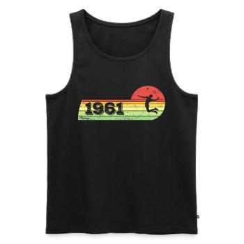 Federball Spieler Jahrgang 1961 Geburtstag game - Männer Premium Bio Tank Top - Schwarz - Vorne - Michal (187cm)
