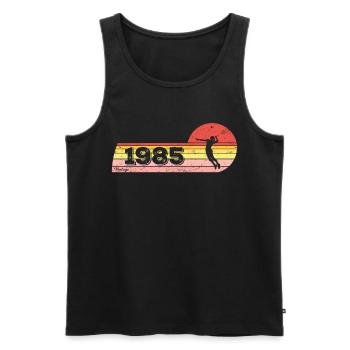 Badminton Player Born 1985 Birthday Women - Men's Premium Organic Tank Top - black - Front - Michal (187cm)