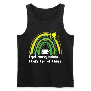 Tea lovers, tea drinkers, tea time - Men's Premium Organic Tank Top - black - Front - AI Model Male 178 light (178cm)
