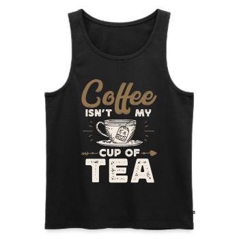 Le café n’est pas mon truc - Débardeur bio Premium Homme - noir - Devant - Michal (187cm)