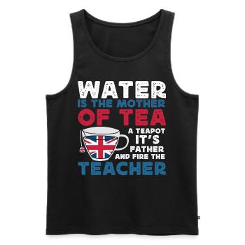 Tea lovers, tea drinkers, tea time - Men's Premium Organic Tank Top - black - Front - AI Model Male 178 light (178cm)