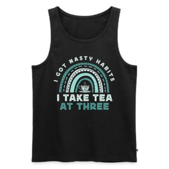 Tea lovers, tea drinkers, tea time - Men's Premium Organic Tank Top - black - Front - AI Model Male 178 light (178cm)