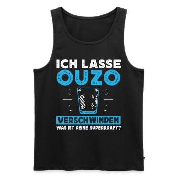 Ich Lasse Ouzo Verschwinden - Männer Premium Bio Tank Top - Schwarz - Vorne - Michal (187cm)
