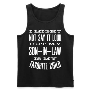 Der Schwiegersohn Ist Mein Lieblingskind - Männer Premium Bio Tank Top - Schwarz - Vorne - AI Model Male 178 light (178cm)