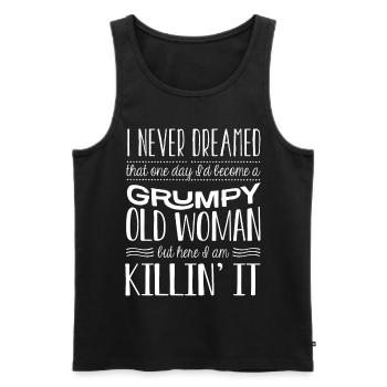Grumpy old man, here I am - Men's Premium Organic Tank Top - black - Front - AI Model Male 178 light (178cm)