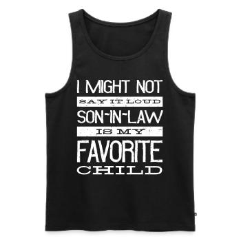 Der Schwiegersohn Ist Mein Lieblingskind - Männer Premium Bio Tank Top - Schwarz - Vorne - AI Model Male 178 light (178cm)