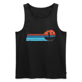 Angler Angelboot Fliegenflischen Rute Angeln - Männer Premium Bio Tank Top - Schwarz - Vorne - AI Model Male 178 light (178cm)