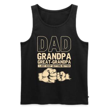 Papa Opa, Urenkel Opa - Männer Premium Bio Tank Top - Schwarz - Vorne - AI Model Male 178 light (178cm)