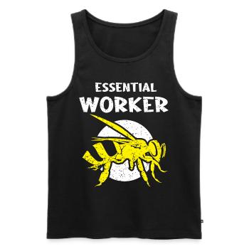 Wesentlicher Arbeiter, Biene, Imker, Wabe - Männer Premium Bio Tank Top - Schwarz - Vorne - Michal (187cm)