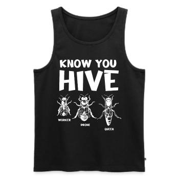 Wesentlicher Arbeiter, Biene, Imker, Wabe - Männer Premium Bio Tank Top - Schwarz - Vorne - Michal (187cm)