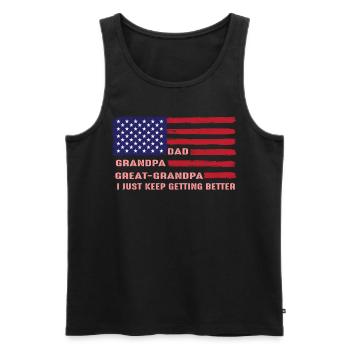 Papa Opa, Urenkel Opa - Männer Premium Bio Tank Top - Schwarz - Vorne - AI Model Male 178 light (178cm)