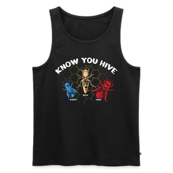 Wesentlicher Arbeiter, Biene, Imker, Wabe - Männer Premium Bio Tank Top - Schwarz - Vorne - Michal (187cm)