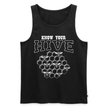 Wesentlicher Arbeiter, Biene, Imker, Wabe - Männer Premium Bio Tank Top - Schwarz - Vorne - Michal (187cm)