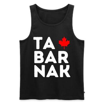 Tabarnak Je Me Barre Au Canada Feuille D'érable - Débardeur bio Premium Homme - noir - Devant - AI Model Male 178 light (178cm)