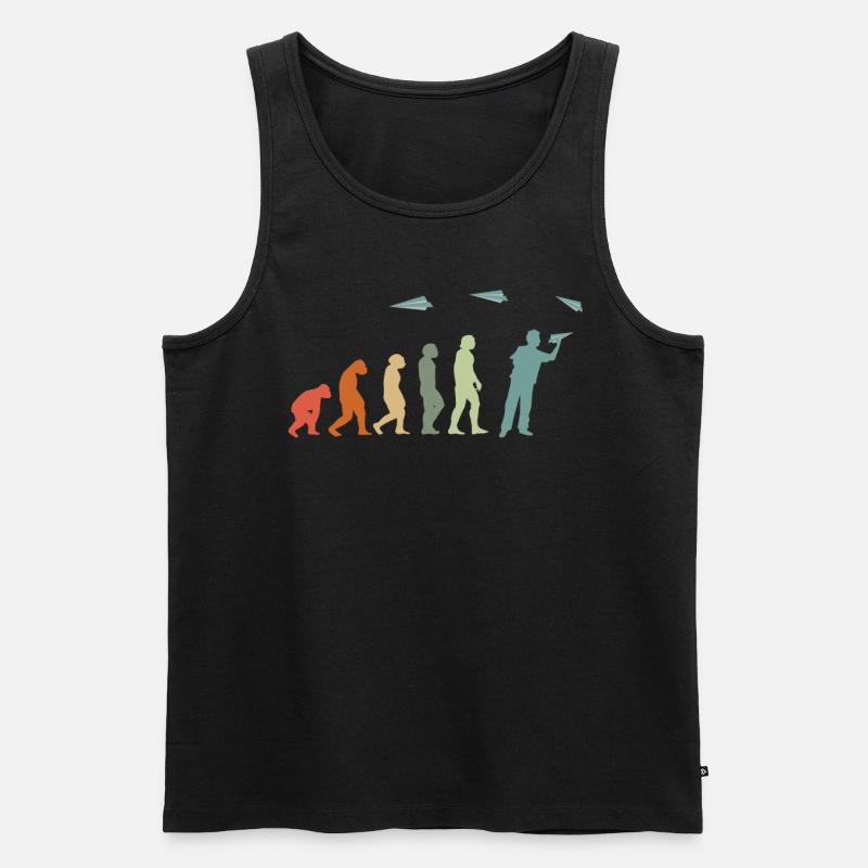 Papier-Flugzeug Piloten Mathe-Lehrer Evolution - Männer Premium Bio Tank Top - Schwarz