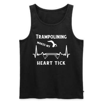 Trampoline Fitness Gymnaste Entraînement Heartbeat - Débardeur bio Premium Homme - noir - Devant - Michal (187cm)