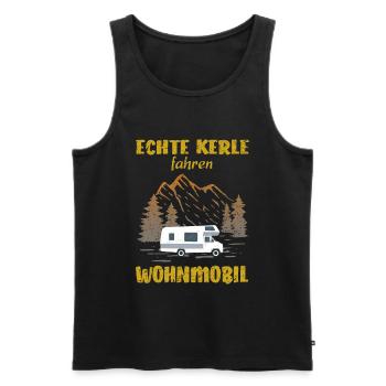 Echte Kerle fahren Wohnmobil - Männer Premium Bio Tank Top - Schwarz - Vorne - Michal (187cm)