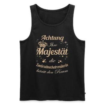 Biker Frauen-Majestät Damen - Männer Premium Bio Tank Top - Schwarz - Vorne - AI Model Male 178 light (178cm)