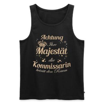 Polizist Frauen-Majestät Damen Kommissarin - Männer Premium Bio Tank Top - Schwarz - Vorne - Michal (187cm)