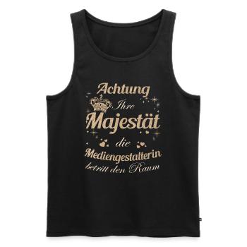 Designer Frauen-Majestät Damen Mediengestalterin - Männer Premium Bio Tank Top - Schwarz - Vorne - AI Model Male 178 light (178cm)