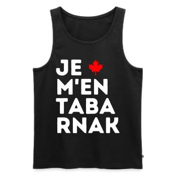 Je M'en TABARNAK Blagues Canadiennes Humour Canada - Débardeur bio Premium Homme - noir - Devant - AI Model Male 178 light (178cm)